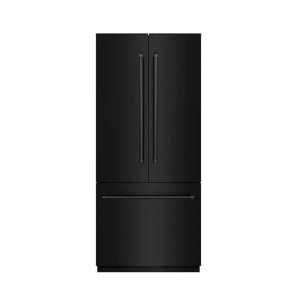 36 in. 19.6 cu. ft. Built-in Bottom Freezer Refrigerator with Water Dispenser in Black Stainless Steel w/ Gray Interior, image 1 of 8