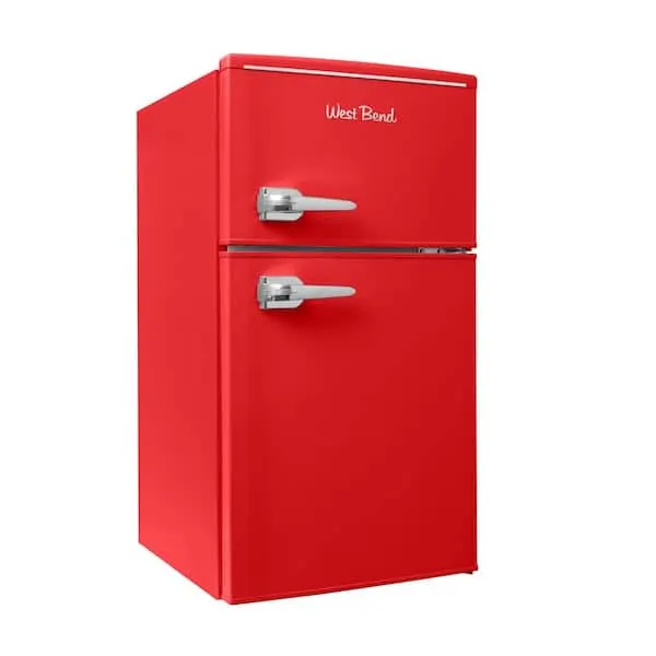 Retro Compact Top Freezer Refrigerator and Freezer, 3.1 cu. ft. in Red, image 1 of 13