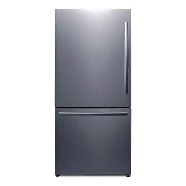 31 in. W 17.2 cu. ft. Bottom Freezer Refrigerator with Ice Maker in Stainless Steel, Counter Depth, image 1 of 12