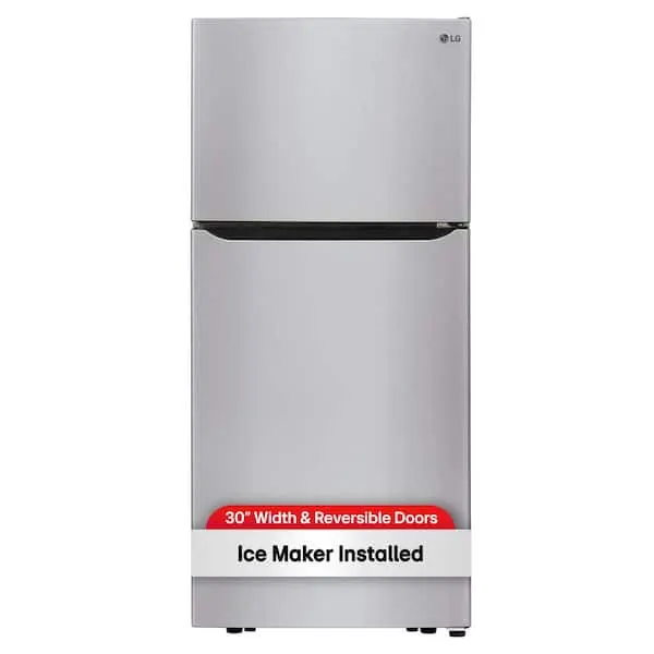 30 in. W 20 cu. ft. Top Freezer Refrigerator with LED Lighting and Multi-Air Flow in Stainless Steel, image 1 of 14