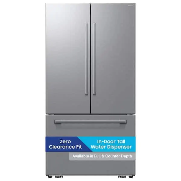 36in. 24 cu.ft. Counter Depth 3-Door French Door Refrigerator in Stainless Steel w/Zero Clearance Fit and Internal Water, image 1 of 17
