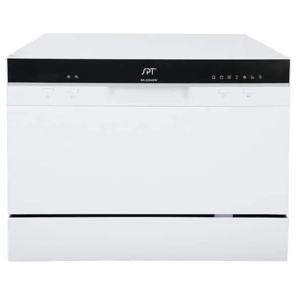 21 in. White LED Portable Countertop 120-Volt Dishwasher with 7 Cycles with 6 Place Settings Capacity, image 1 of 12