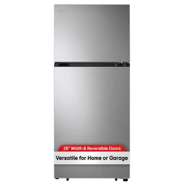 28 in. 18 cu. ft. Top Freezer Garage-Ready Refrigerator in PrintProof Stainless Steel, image 1 of 11