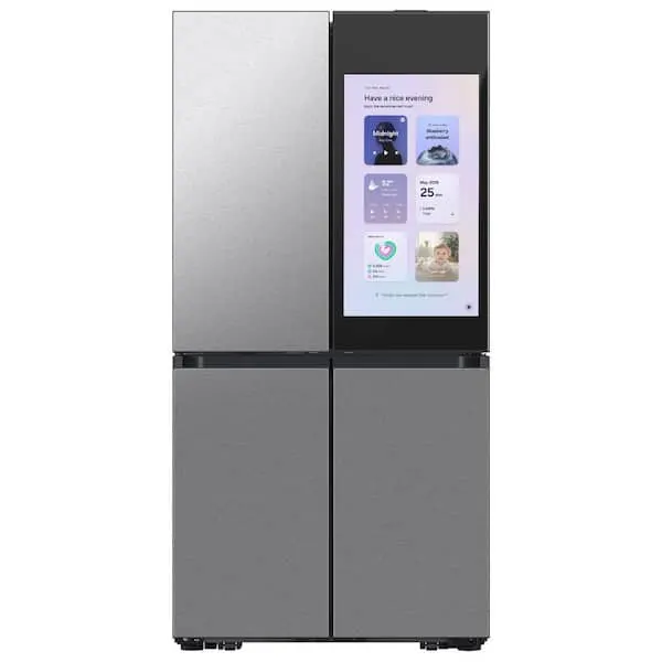 Bespoke 36in. 29cu.ft.Standard Depth 4-Door Flex French Door Refrigerator in Stainless Steel w/Charcoal Family Hub 32in., image 1 of 14