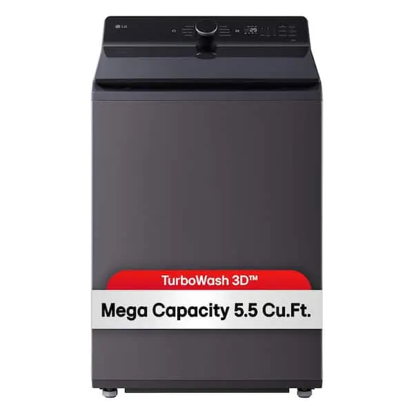 5.5 cu. ft. SMART Top Load Washer in Matte Black with Impeller, Easy Unload and TurboWash3D Technology, image 1 of 15