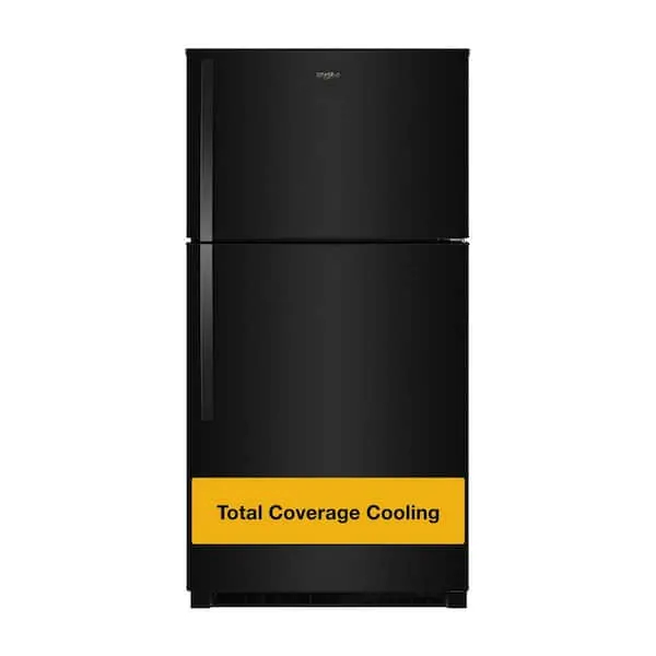 33 in. 21.3 cu. ft. Freestanding Wide Top Freezer Refrigerator in Black with Total Coverage Cooling, image 1 of 12