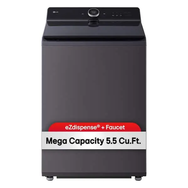 5.5 cu. ft. SMART Top Load Washer in Matte Black with Impeller, eZDispense and Faucet Water and LCD Digital Dial Control, image 1 of 14
