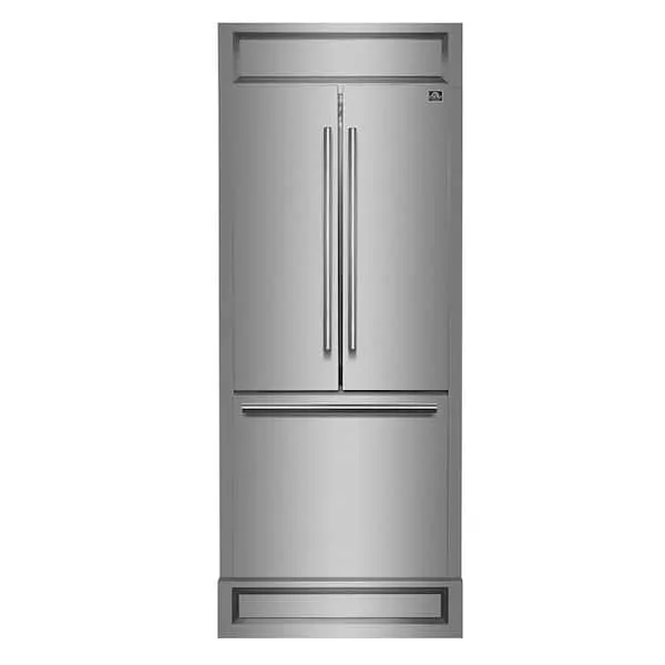 Gallipoli 30 in. French Door Refrigerator in Stainless Steel with Modern Decorative Grill 17.5 cu. ft., image 1 of 13