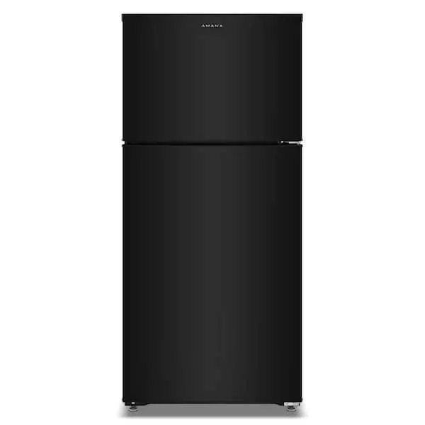 28 in. 14 cu. ft. Freestanding Wide Top Freezer Refrigerator in Black with Large Crisper Drawer, image 1 of 5