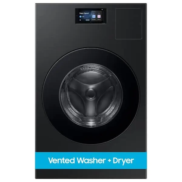 5.3 cu. ft. Bespoke Ultra Capacity Vented All-in-One Washer Dryer Combo with Electric Dryer and AI Home in Brushed Black, image 1 of 16