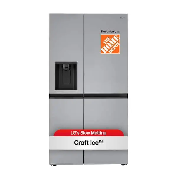 27 cu. ft. Side by Side Smart Refrigerator w/ Craft Ice, External Ice and Water Dispenser in PrintProof Stainless Steel, image 1 of 14