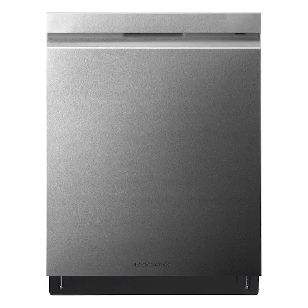 SIGNATURE 24 in. Top Control SMART Built in Dishwasher in Textured Steel with Stainless Steel Tub, 3rd Rack & TrueSteam, image 1 of 15