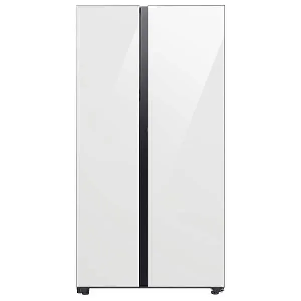 Bespoke 36 in. 28 cu. ft. Standard Depth Side by Side Refrigerator in White with Beverage Center, image 1 of 12