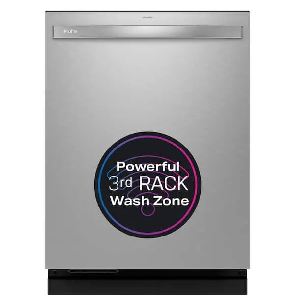 Profile 24 in. Built-In Top Control 42 dBA Dishwasher in Fingerprint Resistant Stainless w/Stainless Tub, 3rd Rack, image 1 of 12
