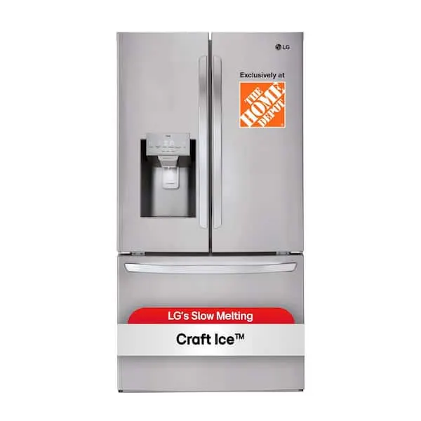 36 in. 28 cu. ft. 3-Door French Door Refrigerator w/ Ice and Water Dispenser and Craft Ice in PrintProof Stainless Steel, image 1 of 13