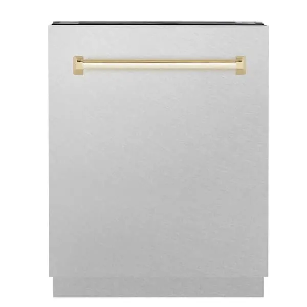 Autograph Edition 24 in. Tallac Top Control Dishwasher with Satin Stainless Steel Panel and Polished Gold Handle, image 1 of 13