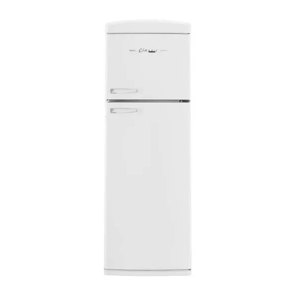 Classic Retro 24 in. 11 cu. ft. Frost Free Top Freezer Refrigerator in Marshmallow White, Energy Star, image 1 of 9