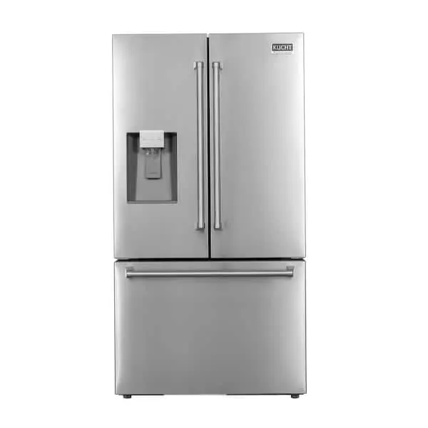 36 in. 28.9 cu. ft. Standard Depth Freestanding French Door Refrigerator in Stainless Steel with Ice and Water Dispenser, image 1 of 13