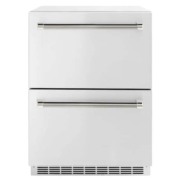 24 in. Autograph Touchstone 168 Can Outdoor Refrigerator Drawer with Stainless Steel Doors and Nickel Helix Handles, image 1 of 13