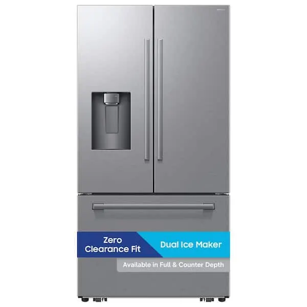 36in. 24 cu.ft. Counter Depth 3-Door French Door Refrigerator in Stainless Steel w/Zero Clearance Fit and Dual Ice Maker, image 1 of 16