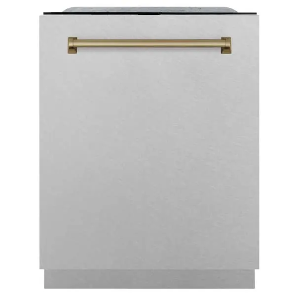 Autograph Edition 24 in. Monument Top Control Dishwasher with Satin Stainless Steel Panel and Champagne Bronze Handle, image 1 of 14