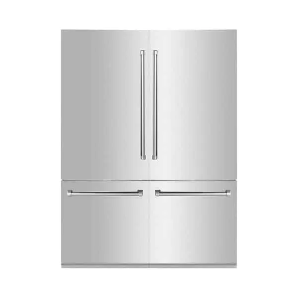 60 in. 4-Door French Door Refrigerator with Internal Ice and Water Dispenser in Stainless Steel, image 1 of 14