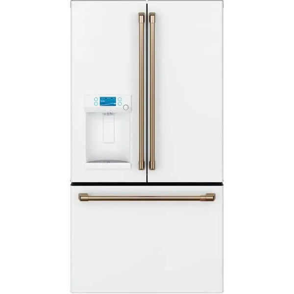22.2 cu. ft. Smart French Door Refrigerator with Hot Water Dispenser in Matte White, Standard Depth and ENERGY STAR, image 1 of 14