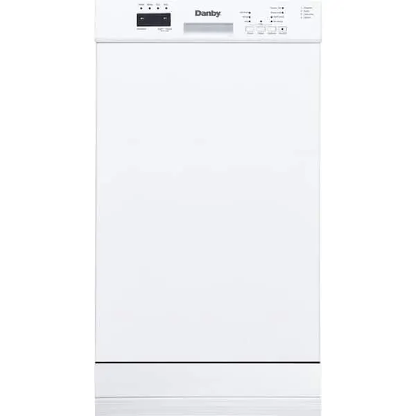 18 in. Front Control Built-in Dishwasher in White, 51 DB, image 1 of 10
