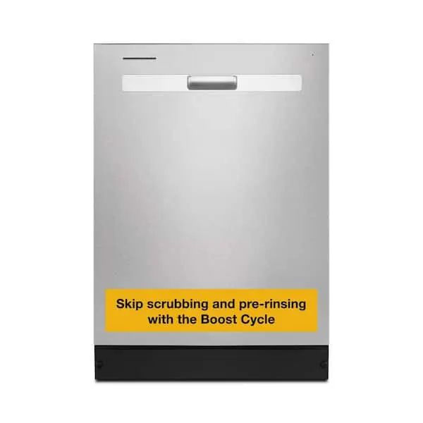 24 in Top Control Built-In Tall Tub 55 dBA Dishwasher in Fingerprint Resistant Stainless Steel, Boost Cycle, Eco Series, image 1 of 15