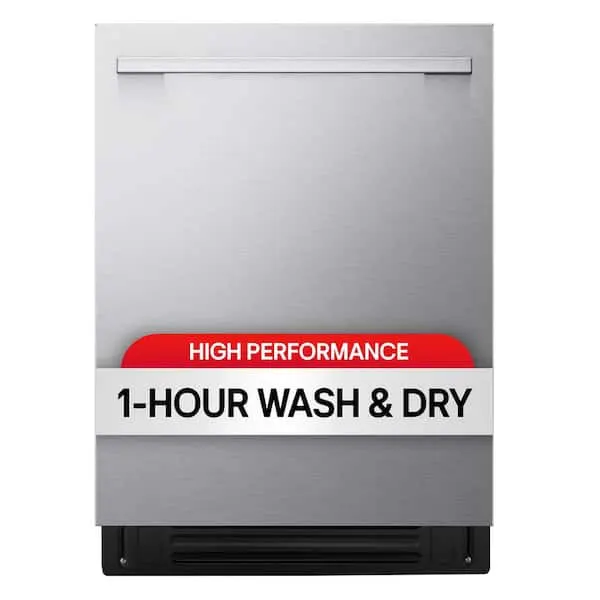 24 in. Top Control Smart Built-in 46 dBA Dishwasher in Stainless Steel with FlushFit Design and 1-Hour Wash and Dry, image 1 of 14