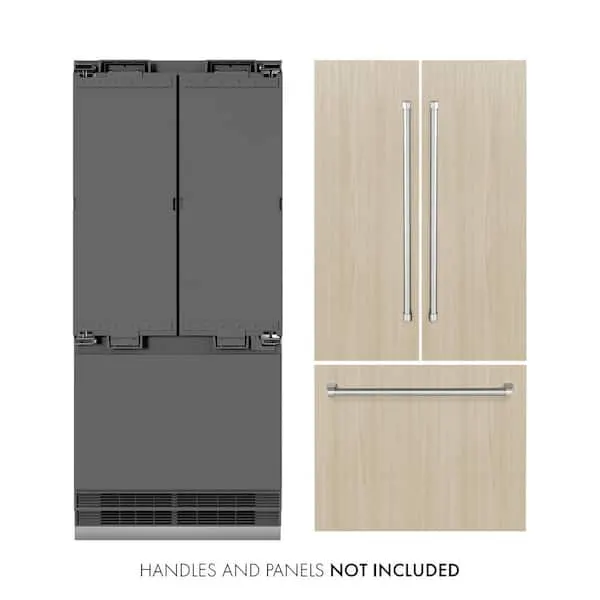 36 in. 19.6 cu. ft. Panel Ready Built-In Bottom Freezer Refrigerator with Water Dispenser and Ice Maker w/ Gray Interior, image 1 of 11