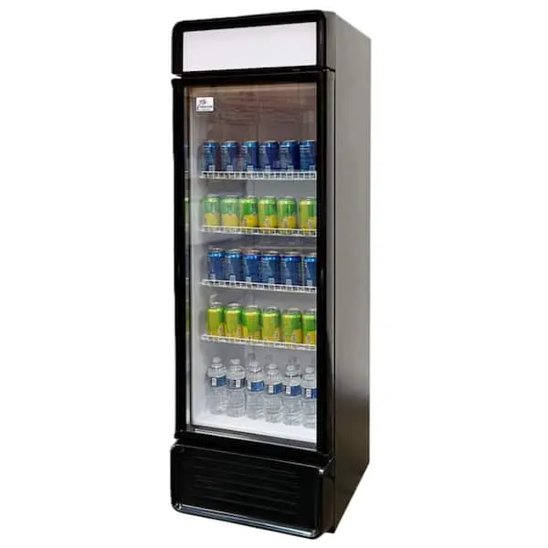 22 in. 9 cu. ft. Glass Door Merchandiser Refrigerator in Black, image 1 of 9