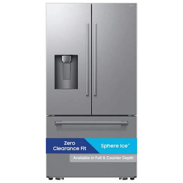 36 in. 29 cu. ft. Standard Depth 3-Door French Door Refrigerator in Stainless Steel w/Zero Clearance Fit and Sphere Ice, image 1 of 16