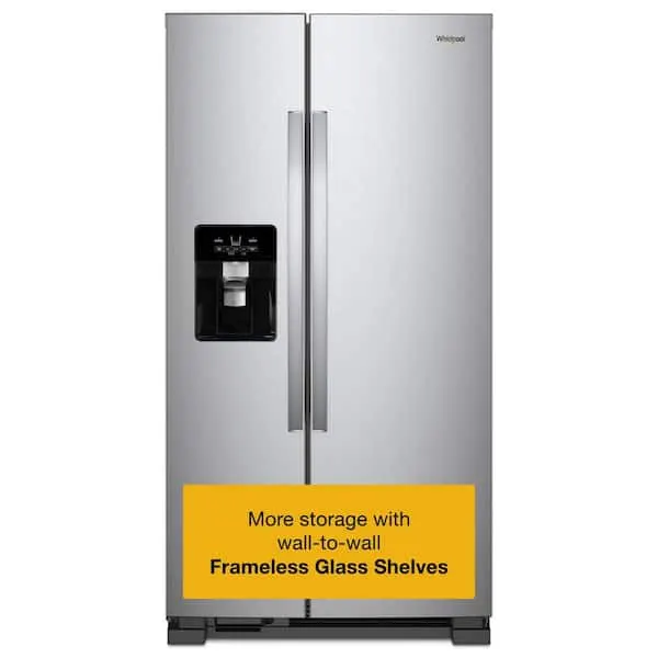 21.4 cu. ft. Side-by-Side Refrigerator in Monochromatic Stainless Steel, image 1 of 14