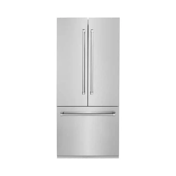 36 in. 3-Door French Door Refrigerator with Internal Ice and Water Dispenser in Stainless Steel, image 1 of 11