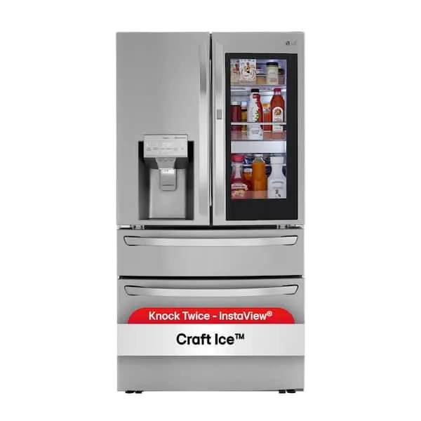 23 cu. ft. Smart French Door Refrigerator InstaView, Door-In-Door & Craft Ice, PrintProof Stainless Steel, Counter Depth, image 1 of 15