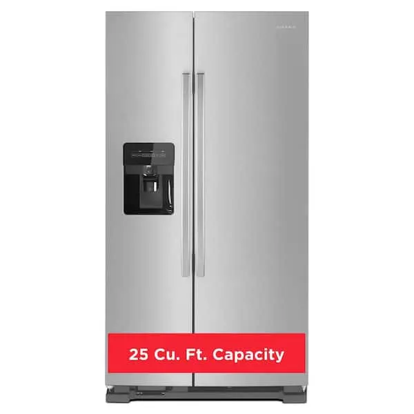 24.6 cu. ft. Side by Side Refrigerator with Dual Pad External Ice and Water Dispenser in Stainless Steel, image 1 of 14