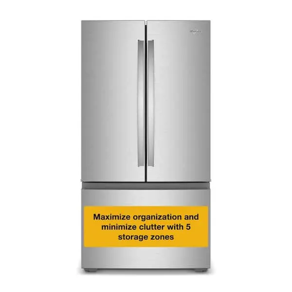 36 in. 24 cu ft. True Counter Depth French Door Refrigerator in Print Resistant Stainless with Interior Water Dispenser, image 1 of 12