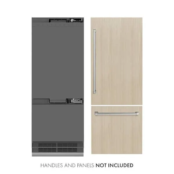30 in. 16.1 cu. ft. Panel Ready Built-In Bottom Freezer Refrigerator with Water Dispenser, Ice Maker with Gray Interior, image 1 of 9