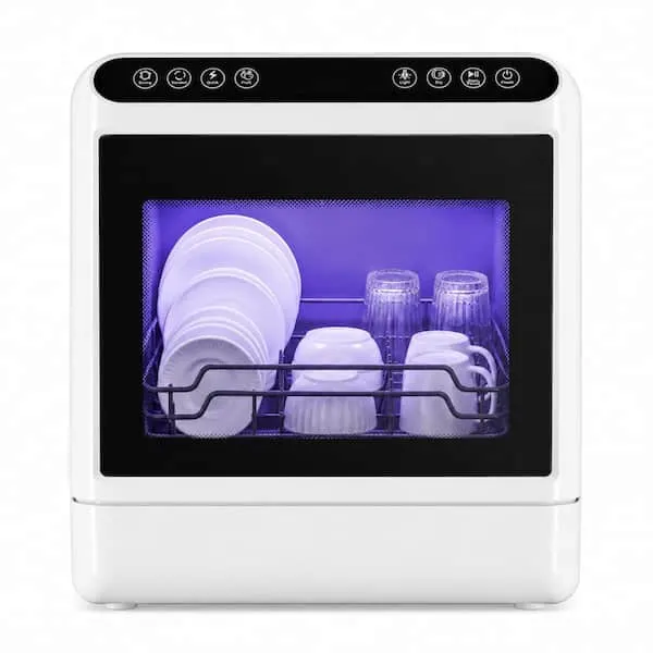 18 in. Countertop Dishwasher in White with 4-Cycles, 5-Place Settings and 360° Dual Spray, image 1 of 10
