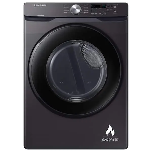7.5 cu. ft. Vented Stackable Gas Dryer in Brushed Black with Sensor Dry, image 1 of 12
