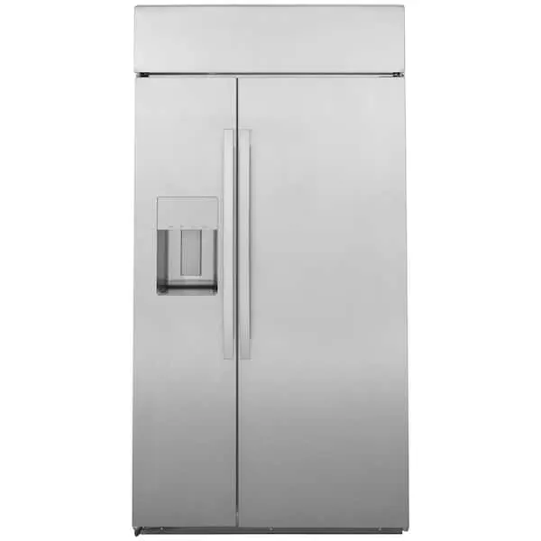 Profile 28.7 cu. ft. Smart Built-In Side by Side Refrigerator in Stainless Steel, image 1 of 9
