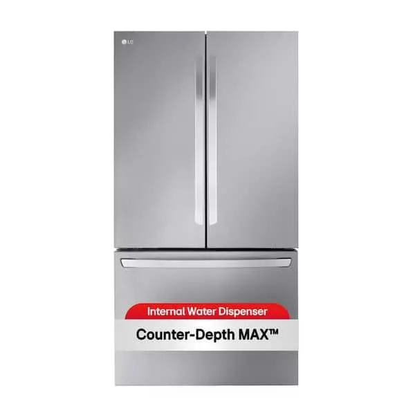 27 cu. ft. Smart Counter-Depth MAX French Door Refrigerator with Internal Water Dispenser in PrintProof Stainless Steel, image 1 of 14