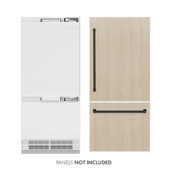 36 in. 19.8 cu. ft. Panel Ready Built-in Bottom Freezer Refrigerator w/ Water Dispenser & Ice Maker with Black Accents, image 1 of 12