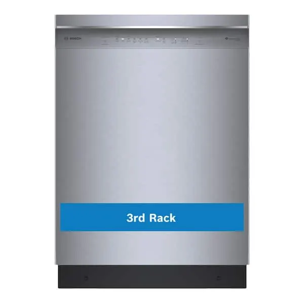 300 Series 24 in. Stainless Steel Front Control Tall Tub Quiet 46 dBA Dishwasher with Stainless Steel Tub and 3rd Rack, image 1 of 13