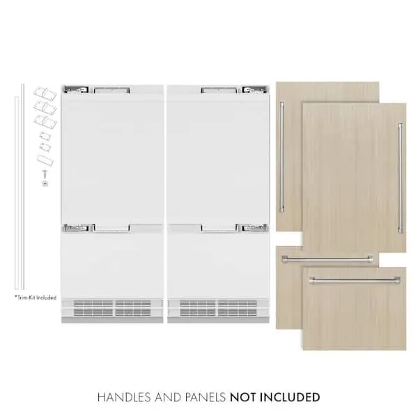 72 in. 39.6 cu. ft. Panel Ready French Door Built-In Custom Bottom Freezer Refrigerator w/ Water Dispensers, Ice Makers, image 1 of 9