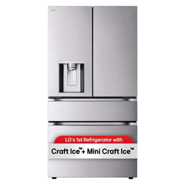36 in. 29 cu. ft. Standard Depth MAX 4-Door French Door Refrigerator in Stainless Steel w/ Craft Ice and Mini Craft Ice, image 1 of 14
