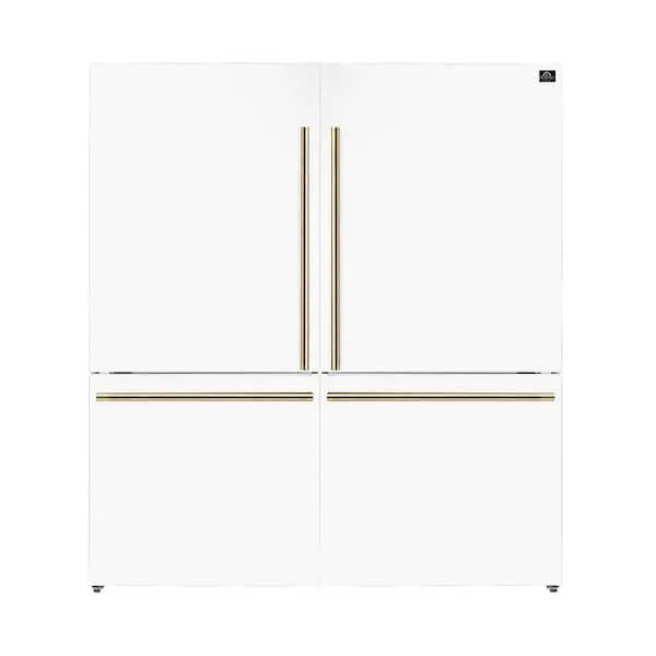 Milano 2-Piece 62 in. Freestanding Bottom Freezer Refrigerator in White, 34.4 cu. ft, image 1 of 15