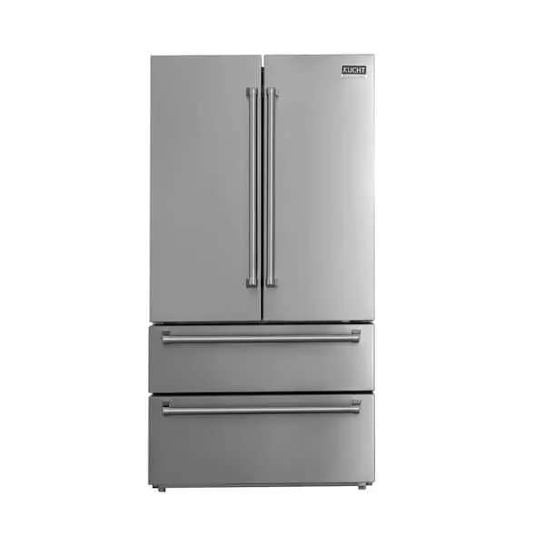 36 in. 22.5 cu. ft. Counter Depth Freestanding French Door Refrigerator in Stainless Steel with Ice Maker, image 1 of 14