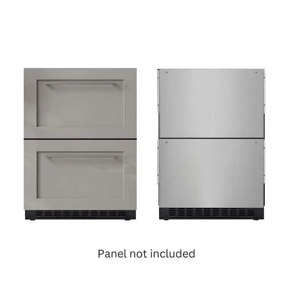 23 in. Panel Ready 2-Drawer Refrigerator and Freezer, 1.48 cu. ft./Drawer in Stainless-Steel, image 1 of 10